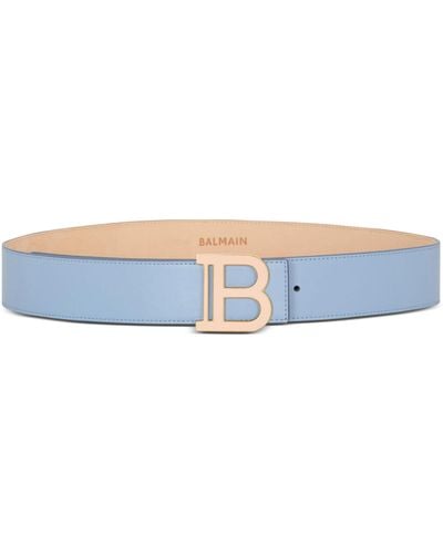 Balmain Leather B-belt - Blue