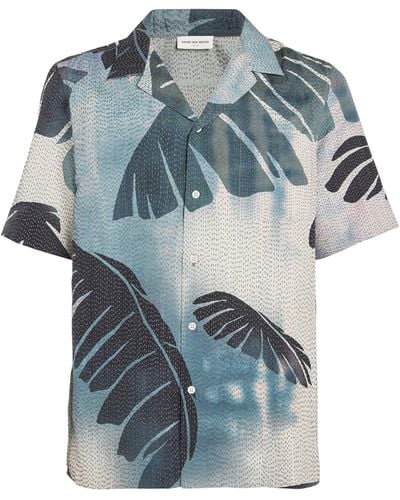 Dries Van Noten Silk Printed Cassi Shirt - Blue