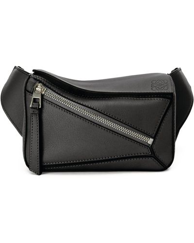 Loewe Mini Leather Puzzle Belt Bag - Black