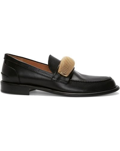 JW Anderson Leather Moccasin Loafers - Black
