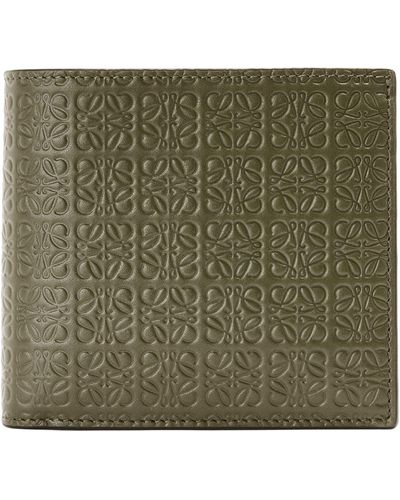 Loewe Leather Anagram Bifold Wallet - Green