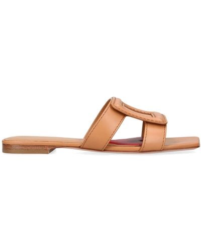 Roger Vivier Leather Buckle Mules - Brown