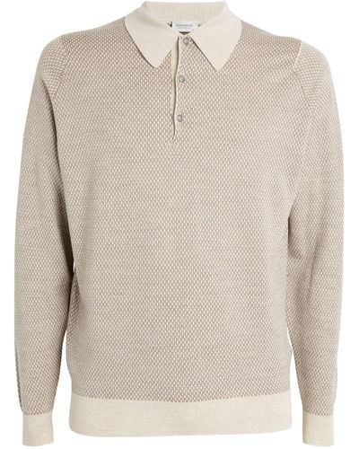 John Smedley Merino Wool Polo Sweater - White