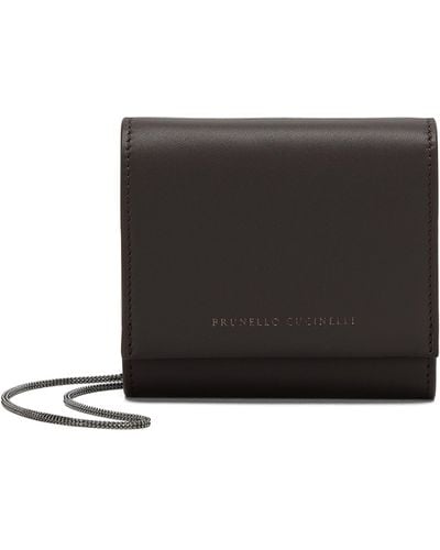 Brunello Cucinelli Leather Chain Wallet - Black