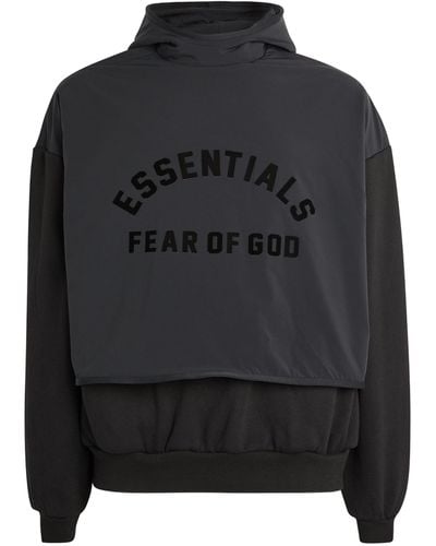 Fear Of God Double-layer Logo Hoodie - Black