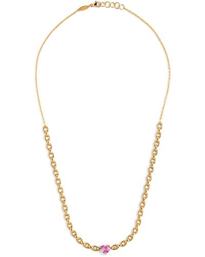 Nadine Aysoy Yellow Gold And Pink Sapphire Catena Necklace - Metallic