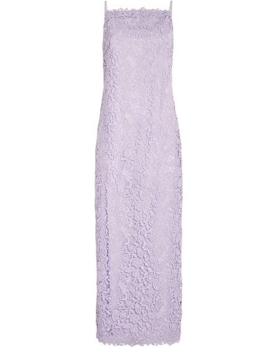 Carolina Herrera Lace Sleeveless Gown - Purple