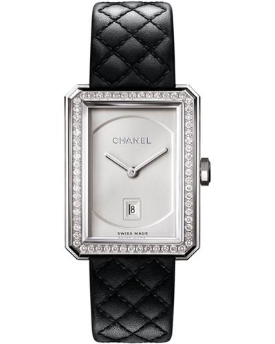 Chanel Medium Steel And Diamond Boy·friend Watch 26.7mm - Metallic