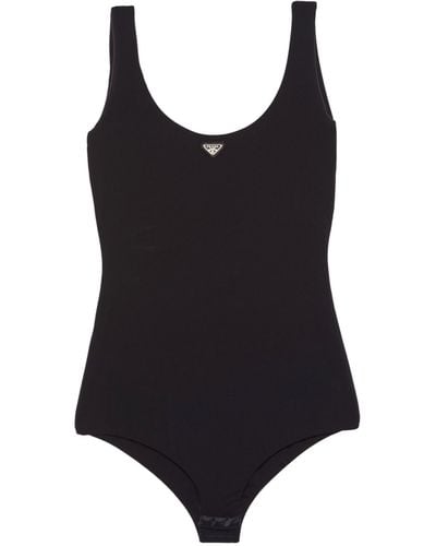 Prada Sleeveless Triangle Bodysuit - Black