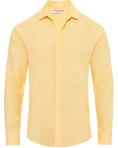 Orlebar Brown Linen Giles Shirt - Yellow