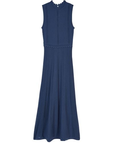 The Kooples Open-knit Midi Dress - Blue
