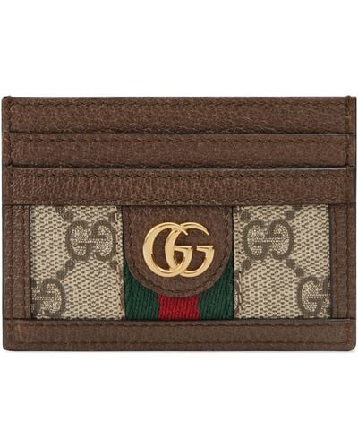 Gucci Ophidia Monogram Card Holder - Brown