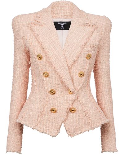 Balmain Tweed Madame Jolie Blazer - Pink