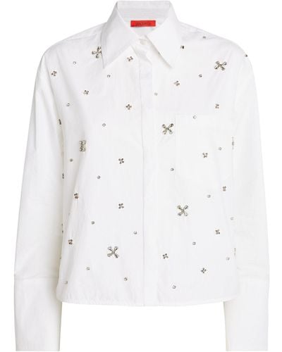 MAX&Co. Sequin And Rhinestone-embellished Shirt - White