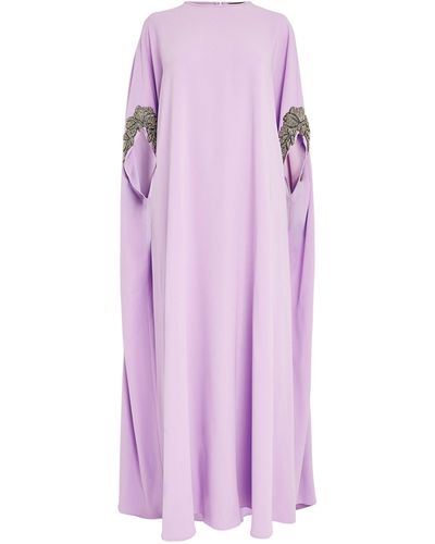 Marina Rinaldi Crystal-embellished Maxi Dress - Purple