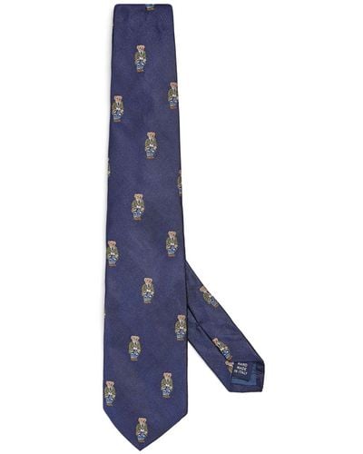 Polo Ralph Lauren Silk Polo Bear Tie - Blue