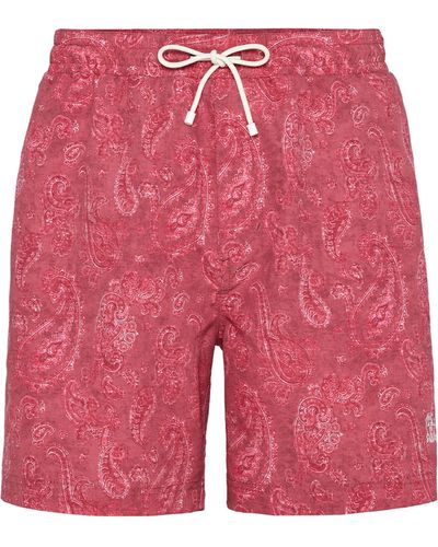 Brunello Cucinelli Paisley Print Swim Shorts - Red