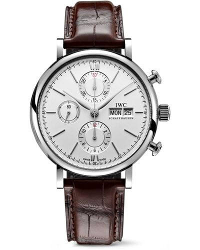IWC Schaffhausen Stainless Steel Portofino Chronograph Watch 42mm - Gray