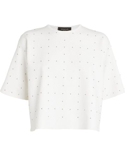 Fabiana Filippi Rhinestone-embellished T-shirt - White