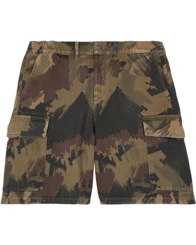 The Kooples Cotton Camouflage Cargo Shorts - Green