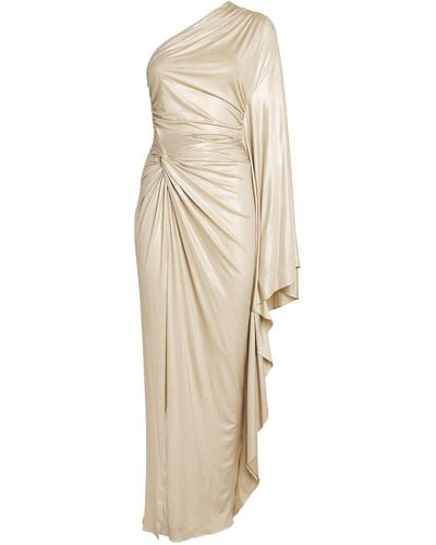 LAPOINTE Lp C Coated Jrsy One Shdr Rouched Gown - Natural