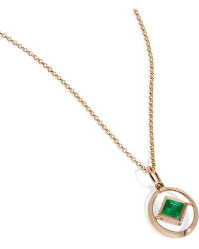Annoushka Yellow Gold And Emerald Birthstone Necklace - Metallic