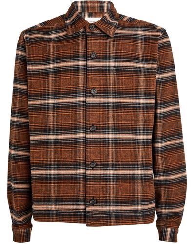 Oliver Spencer Cotton Check Shirt - Brown