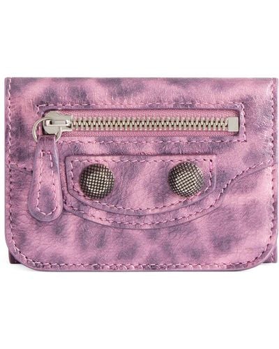 Balenciaga Lambskin Le Cagole Wallet - Purple