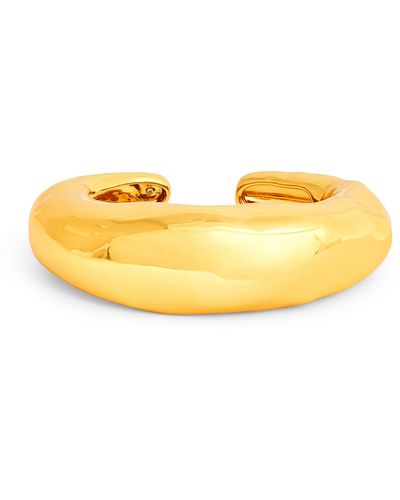 Alexis Gold-plated Molten Hinge Cuff Bracelet - Yellow