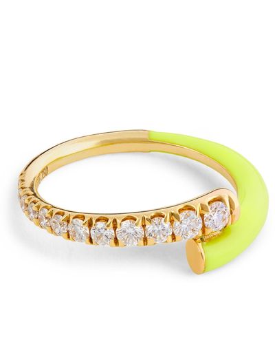Melissa Kaye Yellow Gold And Diamond Lola Pinky Ring