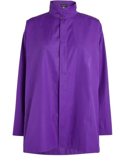 Eskandar Panelled A-line Shirt - Purple