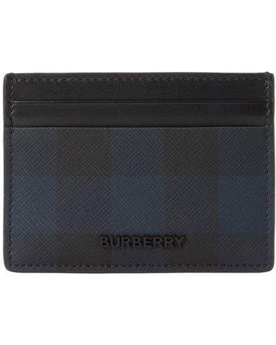 Burberry Leather Check Card Holder - Black