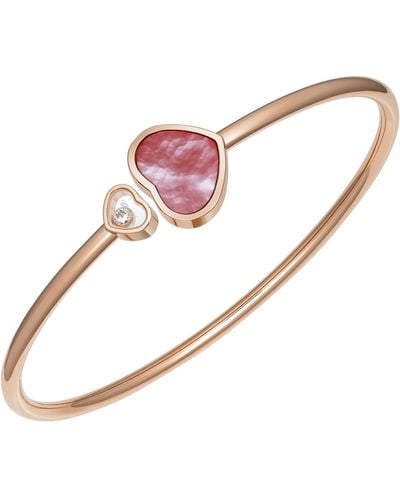 Chopard Rose Gold Diamond Naked Heart Foundation Bangle - Pink