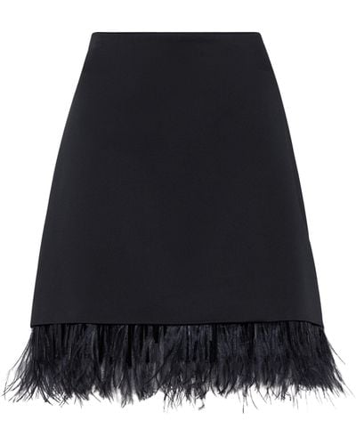 Brunello Cucinelli Feather-trim Mini Skirt - Black