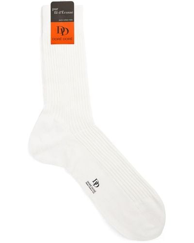 Doré Doré Cotton Rib-knit Socks - White