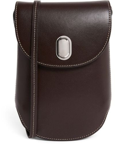 SAVETTE Leather Tondo Cross-body Bag - Brown