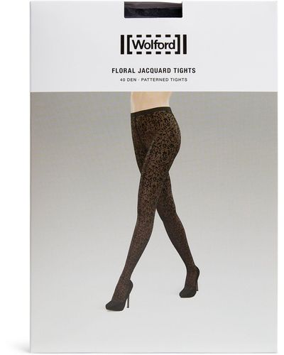 Wolford Floral Jacquard Tights - White
