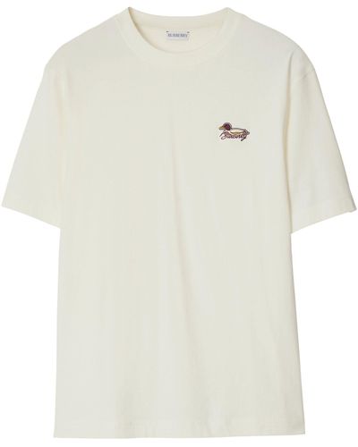 Burberry Embroidered-duck T-shirt - White