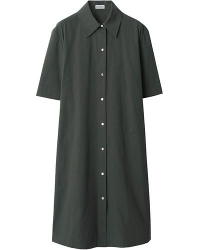 Burberry Cotton-blend Shirt Dress - Green