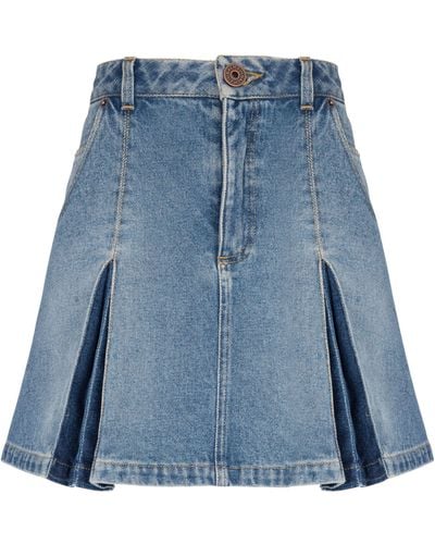 Balmain Denim Mini Skirt - Blue