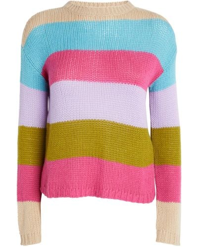 Weekend by Maxmara Cashmere Striped Sweater - Pink