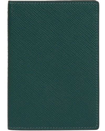 Smythson Panama Leather Passport Cover - Green