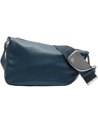 Burberry Leather Shield Cross-body Bag - Blue