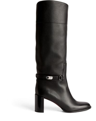 Christian Louboutin Lock Botta Leather Knee-high Boots 70 - Black