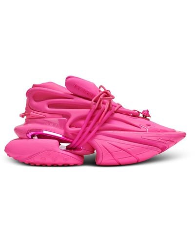 Balmain Leather Unicorn Runner Sneakers - Pink