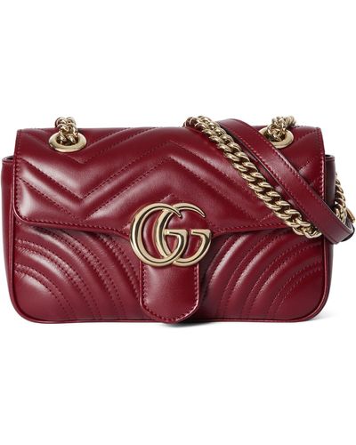 Gucci Mini Gg Marmont Shoulder Bag - Red
