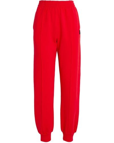 DKNY Cotton Terry Logo Sweatpants - Red