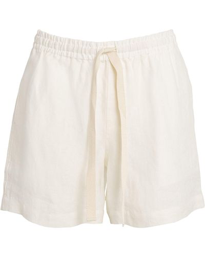 Commas Linen Shorts - White