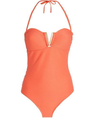 Heidi Klein V-bar Tortola Swimsuit - Orange