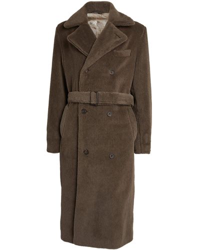 Richard James Alpaca Belted Overcoat - Brown